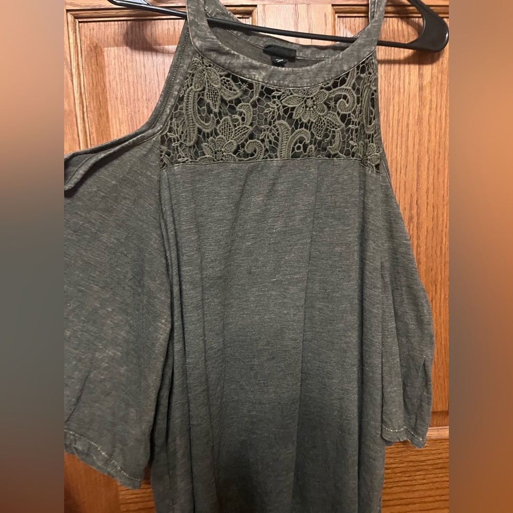 Torrid olive cold shoulder top